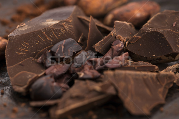 Chopped chocolate with cacao Stock photo © joannawnuk