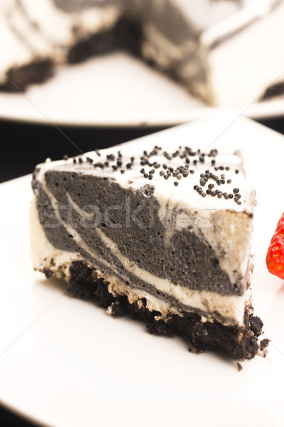 Black sesame cheese cake Stock photo © joannawnuk