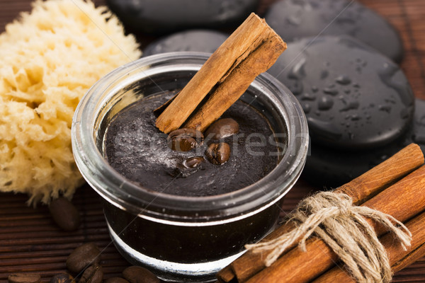 Homemade face and body organic all natural coffee scrub (peeling Stock photo © joannawnuk