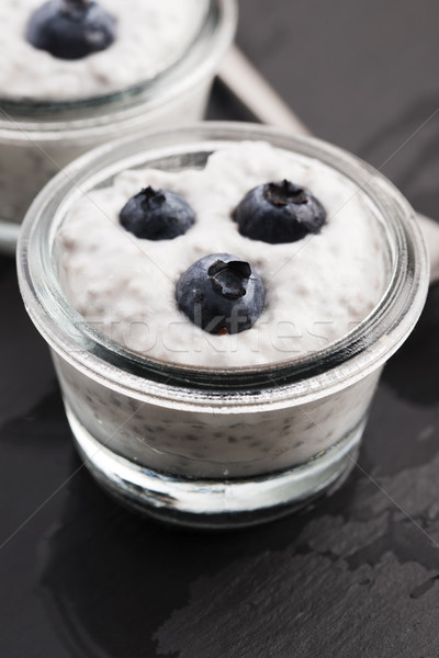 Chia pudding with coconut milk and blueberry Stock photo © joannawnuk