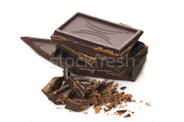 Foto stock: Picado · chocolate · aislado · blanco · bar · leche