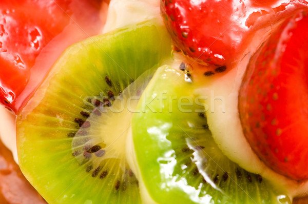 Foto stock: Francês · bolo · fresco · frutas · restaurante · vermelho