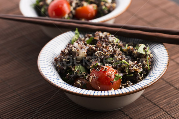 Tabbouleh Quinoa with tomatoes, onion, mint, parsley and lemon Stock photo © joannawnuk