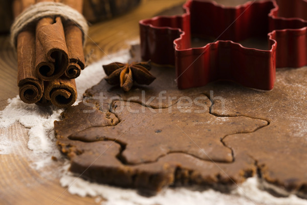 Baking Christmas gingerbread Stock photo © joannawnuk