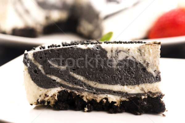 Black sesame cheese cake Stock photo © joannawnuk