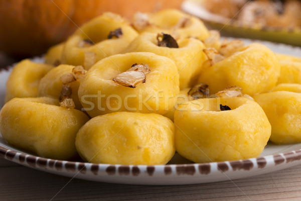 Polish noodles ( kluski slaskie ) with potatoe and pumpkin Stock photo © joannawnuk