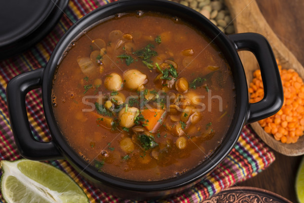 Moroccan traditional soup - harira, the traditional Berber soup  Stock photo © joannawnuk