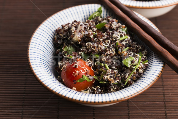 Tabbouleh Quinoa with tomatoes, onion, mint, parsley and lemon Stock photo © joannawnuk