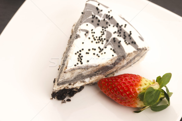 Black sesame cheese cake Stock photo © joannawnuk