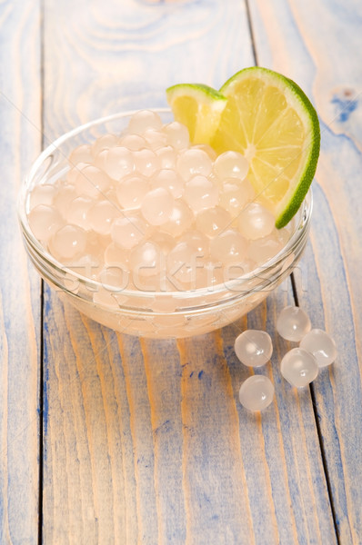 tapioca pearls with lime. white bubble tea ingredients Stock photo © joannawnuk