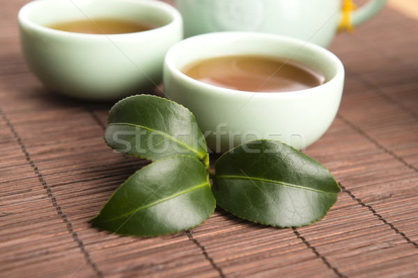 Tasse thé vert laisse eau boire thé [[stock_photo]] © joannawnuk