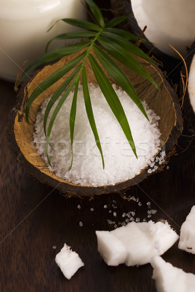 coco bath. coconut with sea salt  Stock photo © joannawnuk