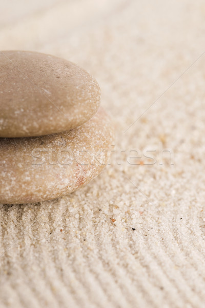 Foto stock: Mini · zen · jardín · resumen · arena · piedra