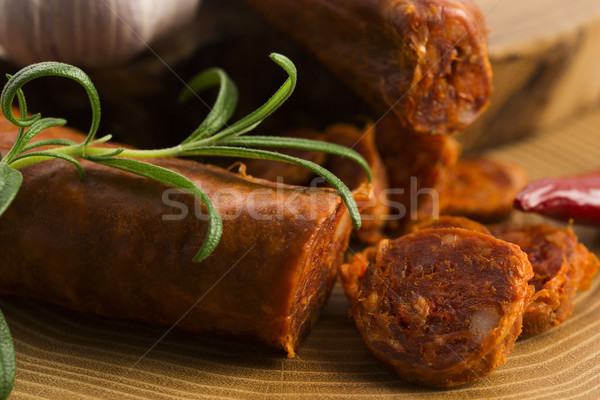 Spaans traditioneel chorizo worst vers kruiden Stockfoto © joannawnuk