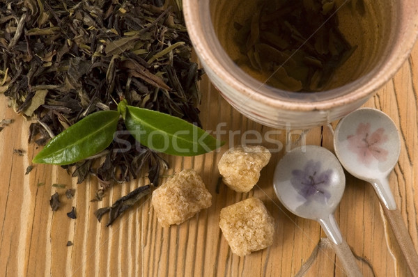 Thee vruchten goud beker japans asia Stockfoto © joannawnuk