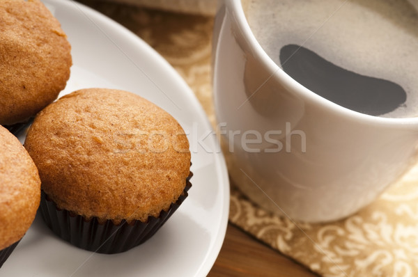 Koffie kaneel muffins voedsel chocolade restaurant Stockfoto © joannawnuk
