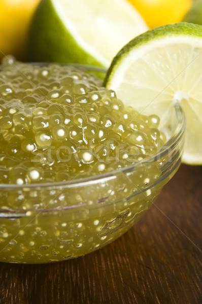 tapioca pearls with lime. white bubble tea ingredients Stock photo © joannawnuk