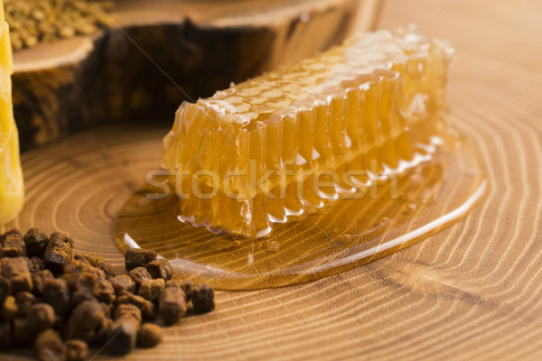 Honingraat stuifmeel propolis bloem natuur honing Stockfoto © joannawnuk