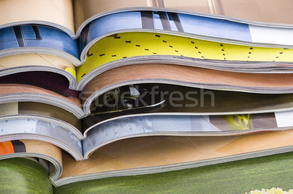 Stockfoto: Open · tijdschriften · papier · onderwijs · kleur