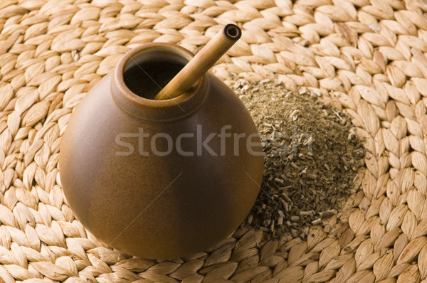 argentinian calabash with yerba mate Stock photo © joannawnuk