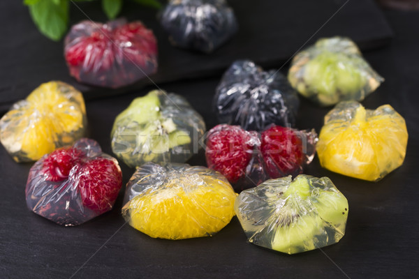 Stock photo: Jello dessert with fruits