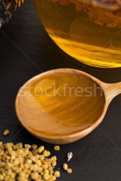 Lavender honey with bee pollen and honey comb Stock photo © joannawnuk