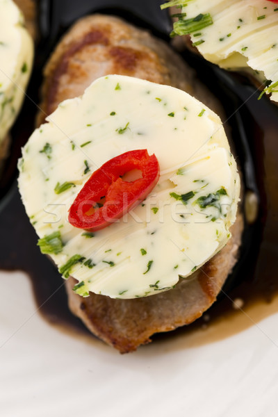 steak with herbs butter Stock photo © joannawnuk