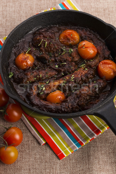 Pulpo salsa de tomate estudio comer aceitunas tiro Foto stock © joannawnuk
