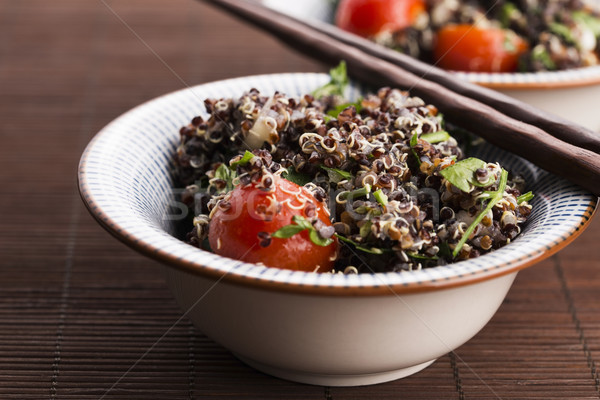 Tabbouleh Quinoa with tomatoes, onion, mint, parsley and lemon Stock photo © joannawnuk