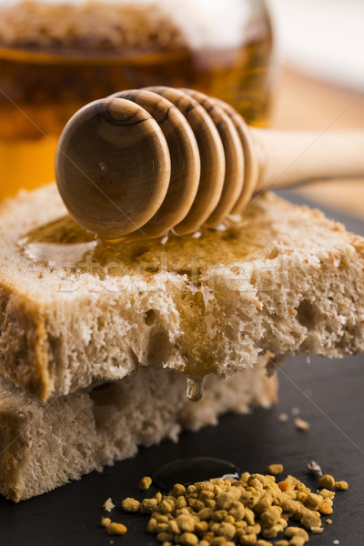 Brood jar lavendel honing bloem voedsel Stockfoto © joannawnuk