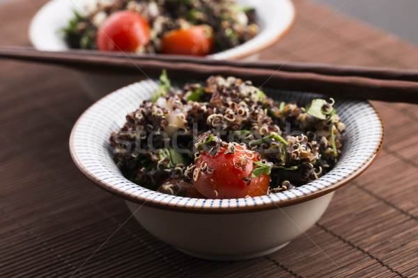 Tabbouleh Quinoa with tomatoes, onion, mint, parsley and lemon Stock photo © joannawnuk