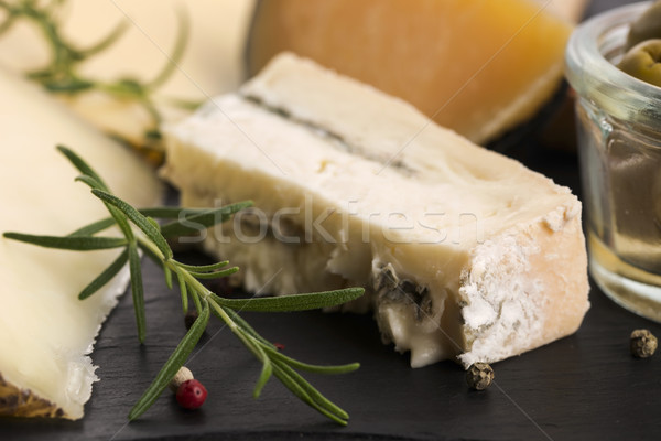 奶酪 食品 酒 表 組 商業照片 © joannawnuk