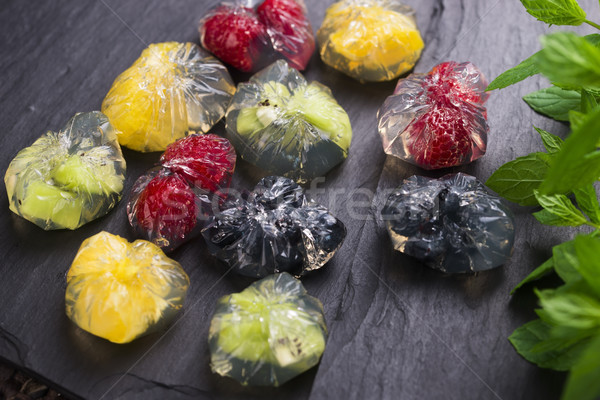 Desszert gyümölcsök szakács eszik friss cukor Stock fotó © joannawnuk