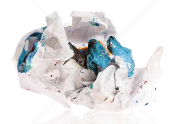 Crumpled paper isolated over white  Stock photo © joannawnuk