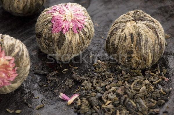 Green chinese tea balls Stock photo © joannawnuk