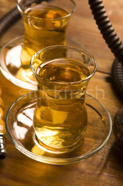Kubek turecki herbaty nargile serwowane tradycyjny Zdjęcia stock © joannawnuk