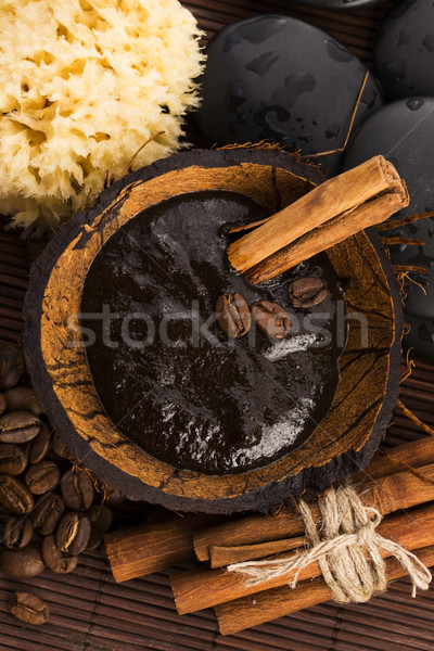 Homemade face and body organic all natural coffee scrub (peeling Stock photo © joannawnuk