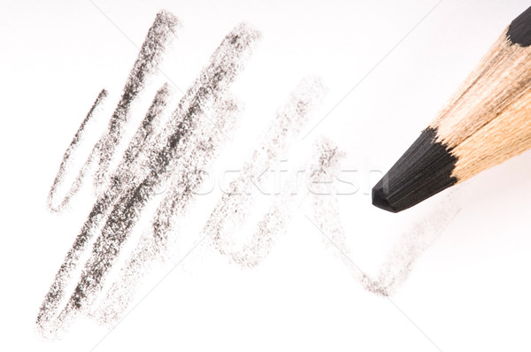 Ceruza ír fehér papír fa háttér Stock fotó © joannawnuk
