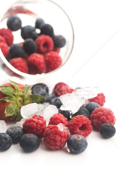 Closeup shot of frozen raspberries, blackberries and strawberrie Stock photo © joannawnuk