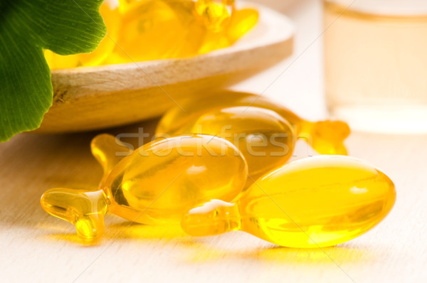 ginko biloba essential oil with fresh leaves - beauty treatment  Stock photo © joannawnuk