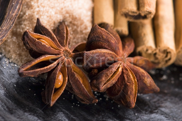 ароматический специи коричневого сахара фон звездой энергии Сток-фото © joannawnuk