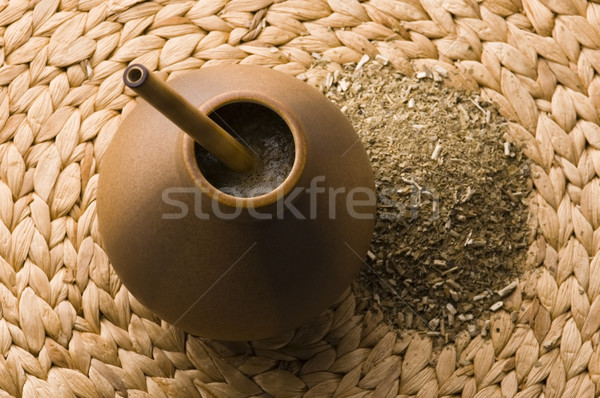 Stuurman voedsel hout achtergrond oranje palm Stockfoto © joannawnuk