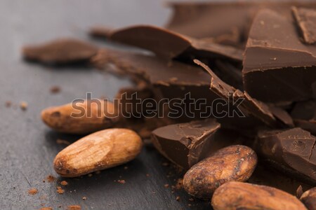 Chopped chocolate with cacao Stock photo © joannawnuk