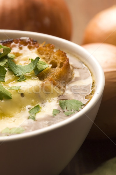 [[stock_photo]]: Français · oignon · soupe · ingrédients · alimentaire · pain