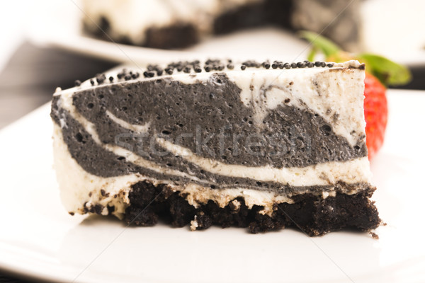 Black sesame cheese cake Stock photo © joannawnuk