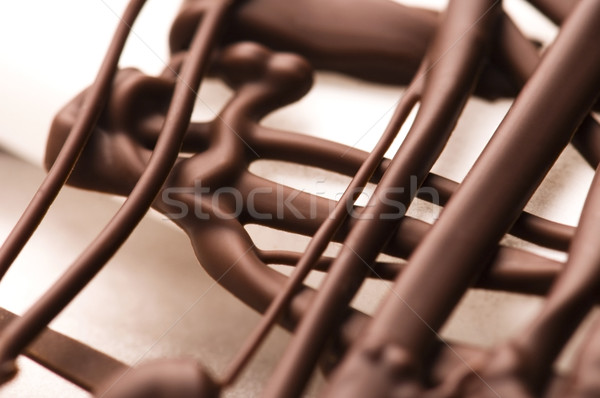 Chocolate traces on a white paper Stock photo © joannawnuk