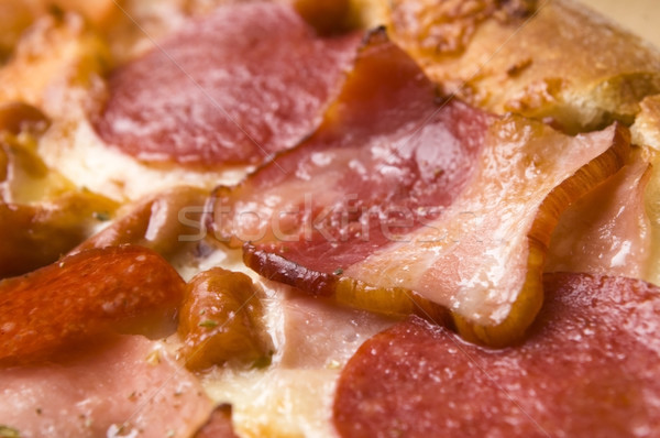Stock fotó: Olasz · pizza · szalonna · szalámi · mozzarella · sajt