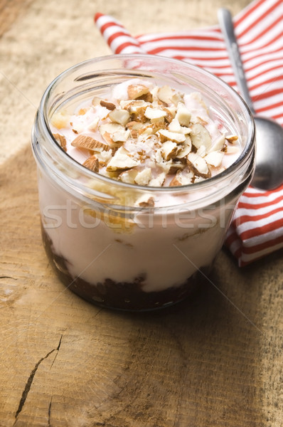 Foto stock: Dulce · postre · vidrio · jar · desayuno