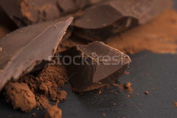 рубленый шоколадом какао продовольствие фон Бар Сток-фото © joannawnuk