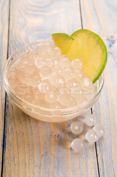 tapioca pearls with lime. white bubble tea ingredients Stock photo © joannawnuk